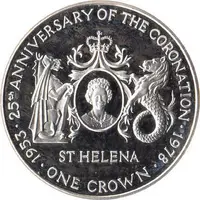 1 Crown - Elizabeth II Coronation Jubilee, Silver Proof Issue