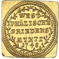 1 Kreuzer Peace of Westphalia, Klippe, Gold Pattern strike