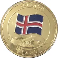 Medal - Iceland Coat of Arms and Flag