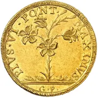 2 Doppie - Pius VI Legend on ribbon