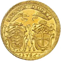 2 Doppie - Pius VI Legend on ribbon