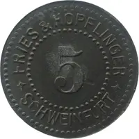 5 Pfennig - Schweinfurt Fries and Höpflinger