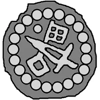 Denier Bracteate - Anonymous Sword right, key left and down, dot above