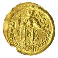 Solidus In the name of Valentinian III