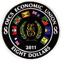8 Dollars - Elizabeth II OECS Economic Union
