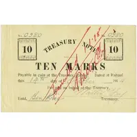 10 Marks Australian occupation, treasury note