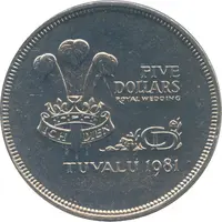 5 Dollars - Elizabeth II Royal Wedding