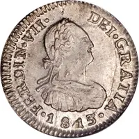 1/2 Real - Fernando VII bust of Carlos IV