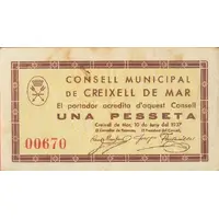 1 Peseta Creixell de Mar