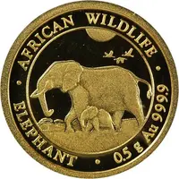 20 Shillings Elephant, Gold