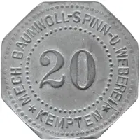 20 Pfennig - Kempten Mechanische Baumwollspinnerei