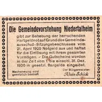 50 Heller Niedertalheim, Lilac issue