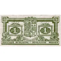 1 Dollar - M.C.S.C. Scolastic Money Montreal, Quebec