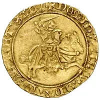 Gold Ecu with knight - Gaston X of Grailly