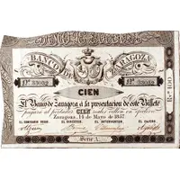 100 Reales de Vellón Banco de Zaragoza Default Category Banknotes Europe Spain Spain