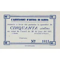 50 Céntimos Artesa de Lleida