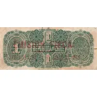 1 Peso overprint on P#11 - Republica de Chile