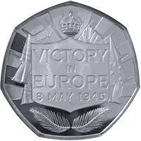 50 Pence - Charles III Allied nation flags, Silver