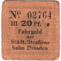 20 Pfennig Städtische Straßenbahn