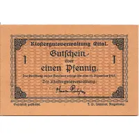1 Pfennig Klostergutsverwaltung Ettal