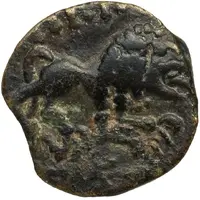 Bronze with lion in the name of Aulus Hirtius and Coriarcos