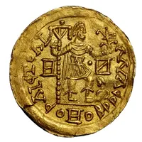 Solidus in the name of Honorius, degenerated