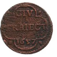 1 Duit Arms with dots, piedfort