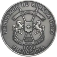 1000 Francs CFA Two Rhinos, straight