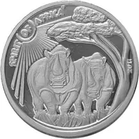 1000 Francs CFA Two Rhinos, straight