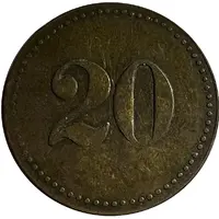 20 Pfennigs Werth-Marke; Countermarked "FB"