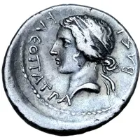 Denarius - Juba II and Cleopatra Selene Caesarea