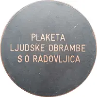 Medal - Plaketa ljudske obrambe SO Radovljica