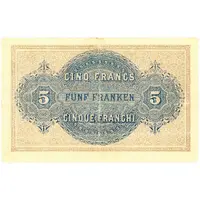 5 Francs - Federal Treasury German text