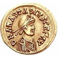 1 Tremissis In the name of Anastasius I, Lyon