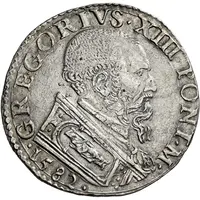 1 Testone - Gregory XIII Mary Magdalene