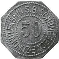 50 Pfennig - Schönebeck Zündhutfabrik S.B.