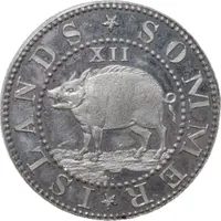 12 Pence Sommer Islands, Hogge money replica