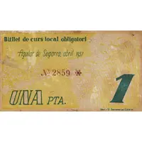 1 Peseta Aguilar de Segarra