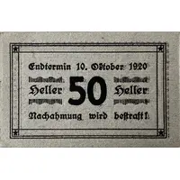 3 Kronen on 50 Heller Meggenhofen