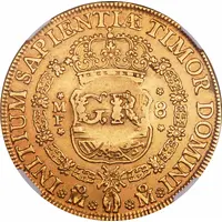 5 Pounds - George II PHILIP V D G HISPAN ET IND REX, countermarked