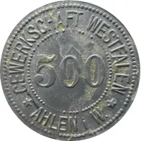 500 Pfennig - Ahlen Gewerkschaft Westfalen