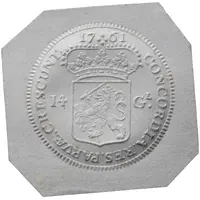 14 Gulden `Gouden Rijder` pattern, cardboard, reverse
