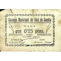 0.25 Pesetas Real de Gandía