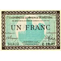 1 Franc - Chambre de Commerce de Béziers 34