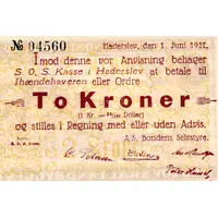 2 Kroner / 52⁄100 Dollar Haderslev