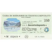 250 Lire - Cassa di Risparmio di Trento e Rovereto