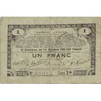1 Franc - Emprunt garanti de 70 communes en zone occupée
