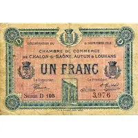 1 Franc - Chambre de Commerce de Chalon-sur-Saône, Autun et Louhans 71