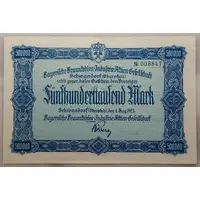 500 000 Mark Bayerische Braunkohlen-Industrie