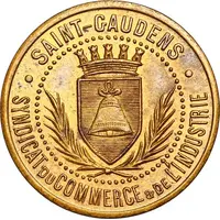 5 Centimes - Syndicat du Commerce et de l'Industrie - Saint-Gaudens [31] Brass